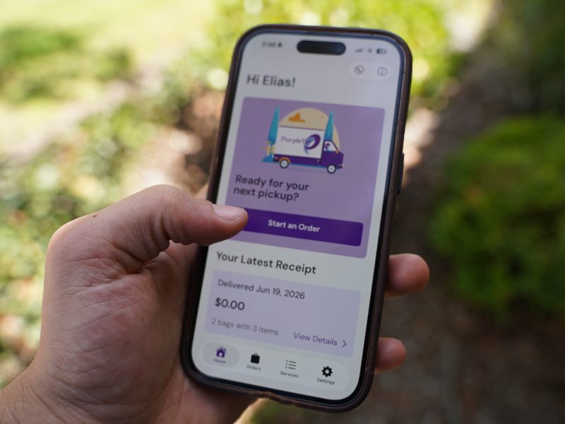 Scheduling a pickup in the PurpleTie app