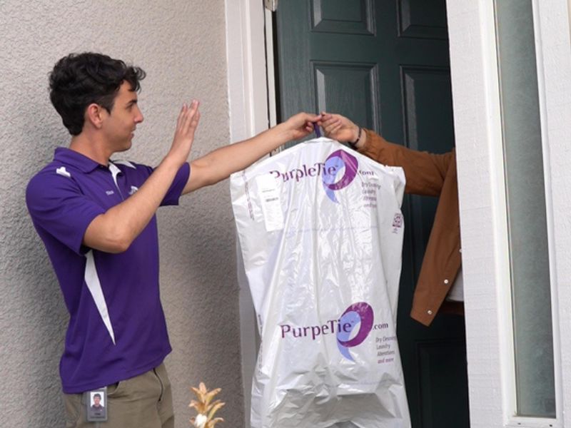 Freshly cleaned clothes delivered to the door